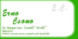 erno csomo business card